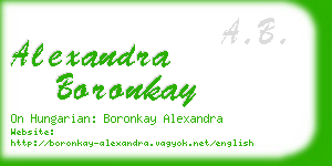 alexandra boronkay business card